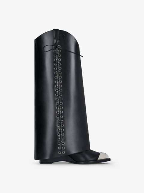 Givenchy SHARK LOCK COWBOY BOOTS IN CORSET STYLE LEATHER