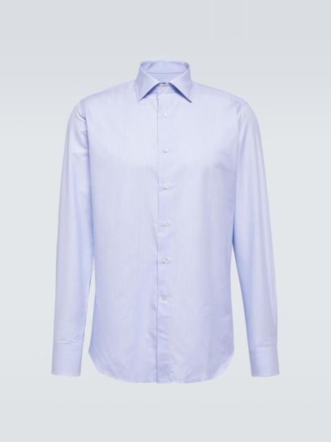 Canali Striped cotton poplin shirt