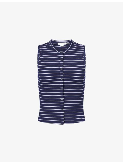 GOOD AMERICAN Striped Sleeveless Stretch-Knit Top