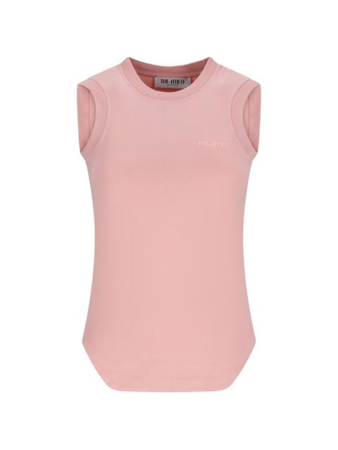 THE ATTICO embroidered-logo sleeveless top