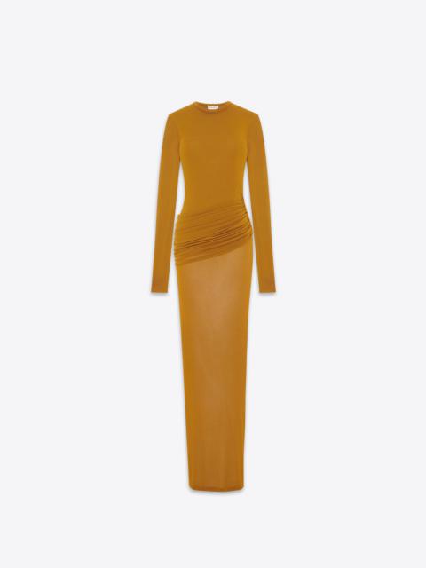 SAINT LAURENT long draped dress in jersey voile
