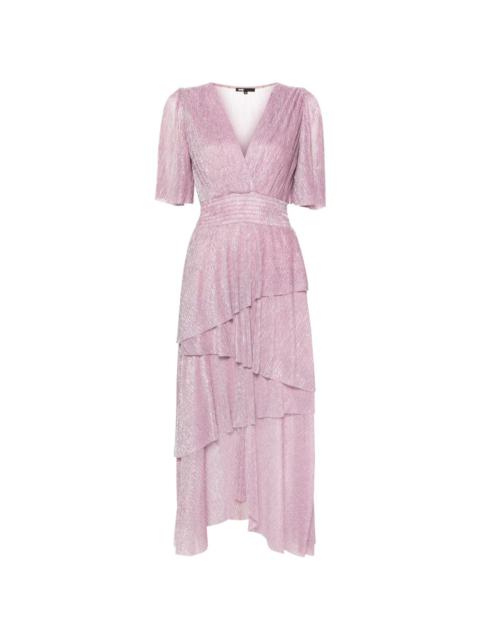 lurex tiered maxi dress