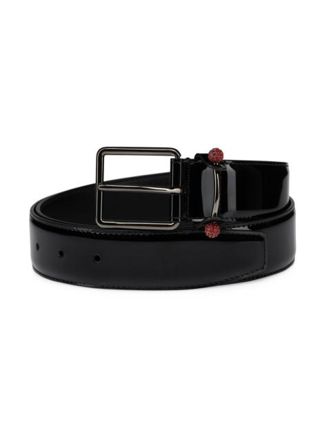 Christian Louboutin Men's Chambeliss Belt - Black Red