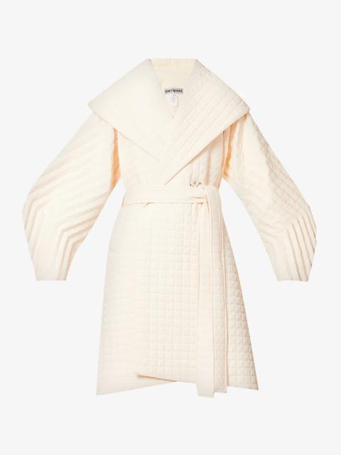 ISSEY MIYAKE Pleated Grid quilted woven coat