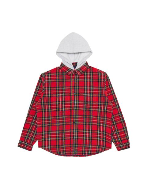 Supreme Supreme Tartan Flannel Hooded Shirt 'Red'