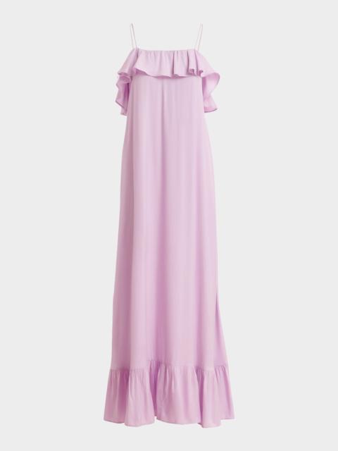 ESSENTIEL ANTWERP Ruffled Back-Tie Maxi Dress