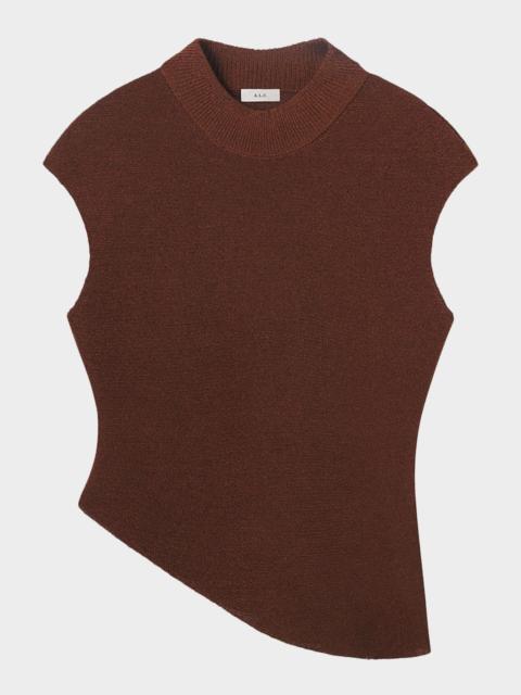 A.L.C. Edith Asymmetric Mock-Neck Top