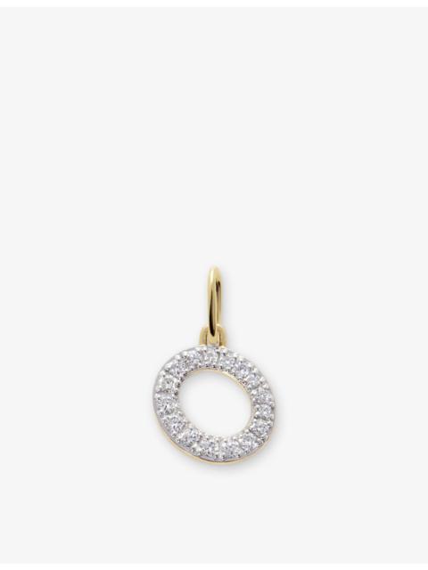 MONICA VINADER Initial O 14ct Yellow-Gold and Lab Grown Diamond Charm Pendant