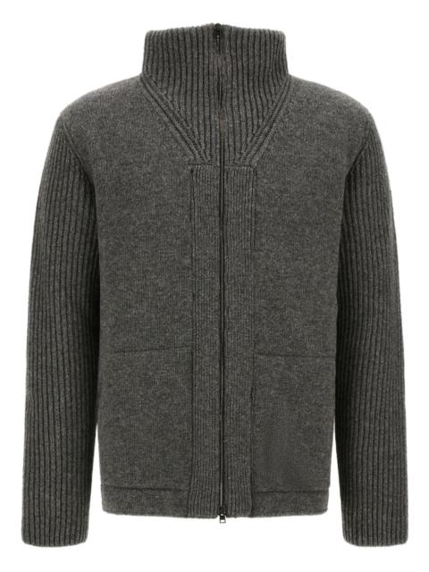 Herno ribbed high-neck zip-up cardigan