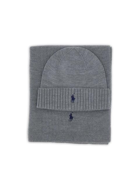 Polo Ralph Lauren ribbed-knit beanie set