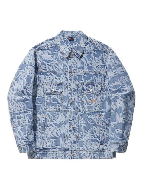 Li-Ning Li-Ning All-Over Print Denim Jacket 'Denim Blue' AJDU141-1