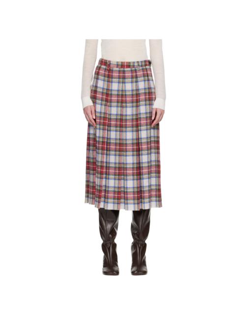MM6 Maison Margiela Multicolor Check Flannel Midi Skirt