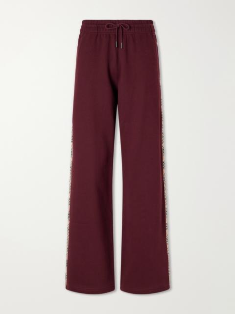 Burberry Jodie Checked Cotton-jersey Straight-leg Track Pants