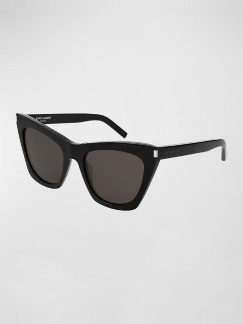 SAINT LAURENT Kate Cat-Eye Acetate Sunglasses, Black