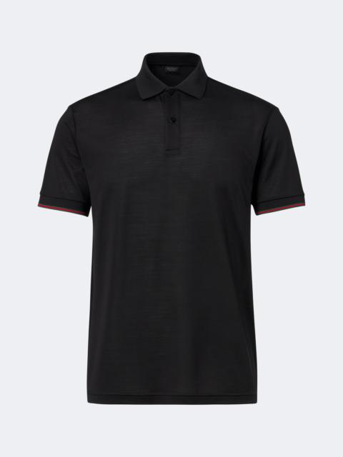 GUCCI Web Stripe silk jersey polo shirt