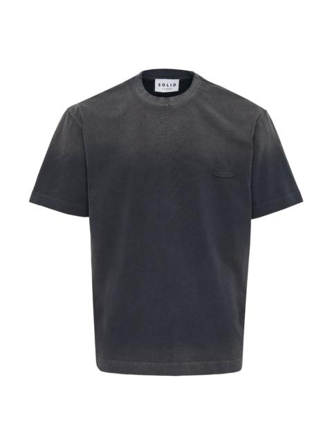 SOLID HOMME Washed Black Solid Tee