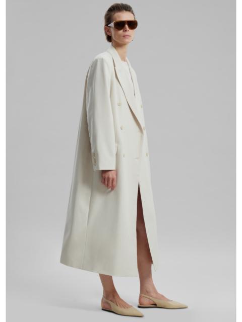 The Frankie Shop Dex Double Breasted Coat - Beige