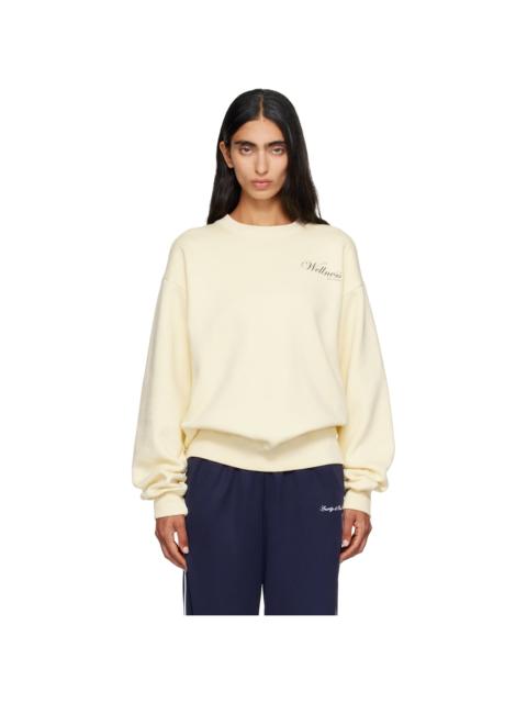 Sporty & Rich Off-White Avenue Crewneck Sweatshirt