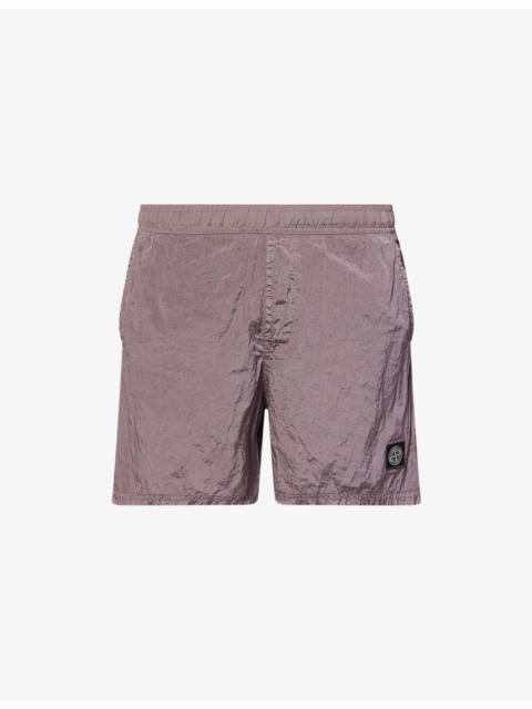 Stone Island Drawstring Brand-Patch Swim Shorts