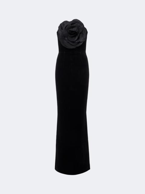 REBECCA VALLANCE Lois floral-appliqué strapless gown