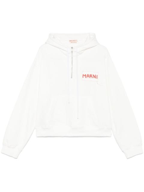 Marni logo-patch hoodie