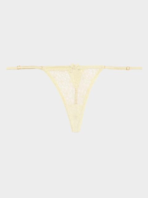 KIKI DE MONTPARNASSE Vinca Beaded Floral Lace G-String