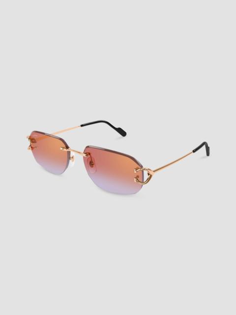 Cartier Women's Motifs De 58MM Décor C Classique Rose Gold-Plated Rectangular Sunglasses - Gold