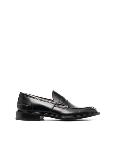 Tricker's almond toe leather loafers