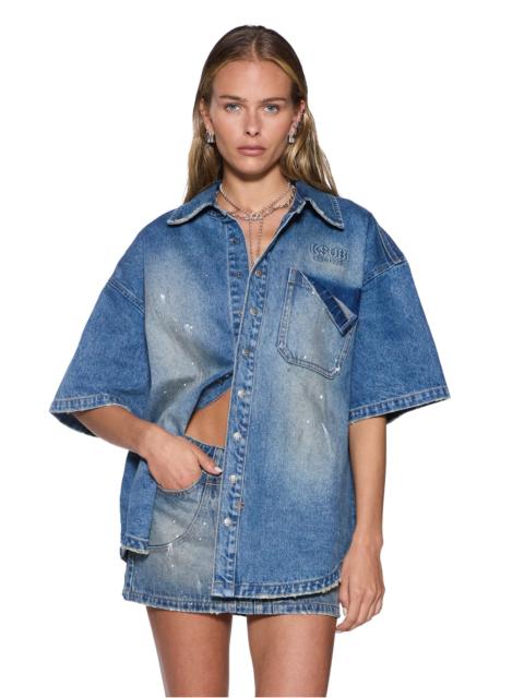 Ksubi GARAGE DENIM SS SHIRT PAINTER BLUE