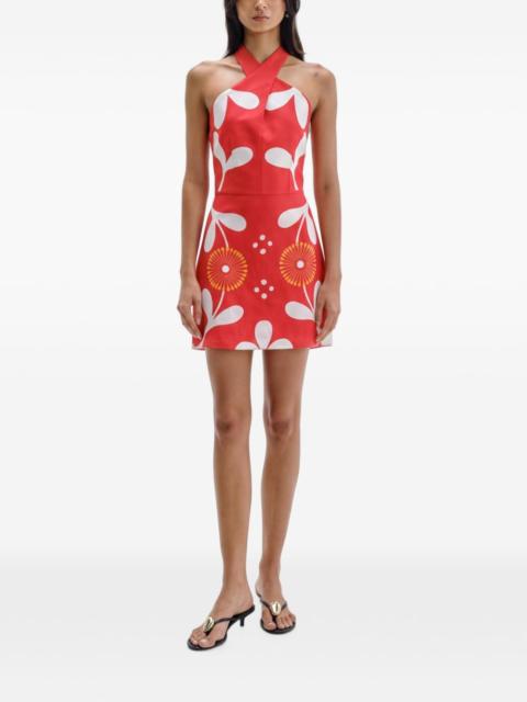 CALA de la CRUZ Veneta floral-print halterneck mini dress