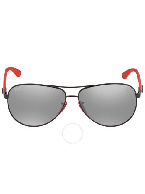 Ray-Ban Ray Ban Scuderia Ferrari Grey Mirror Pilot Men's Sunglasses RB8313M F0096G 61