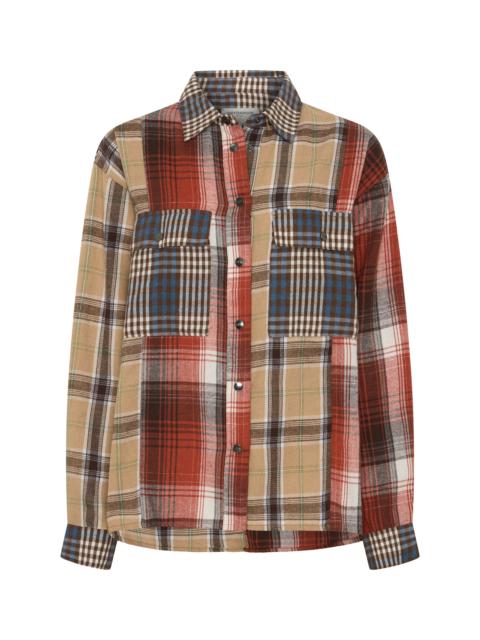 ONE TEASPOON Essential Patchwork Flannel Shirt - Natural Check