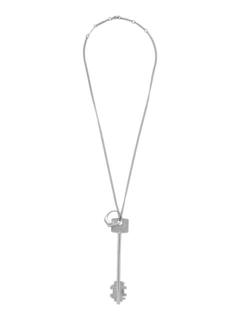 rabanne Crystal-Embellished Pendant Necklace silver