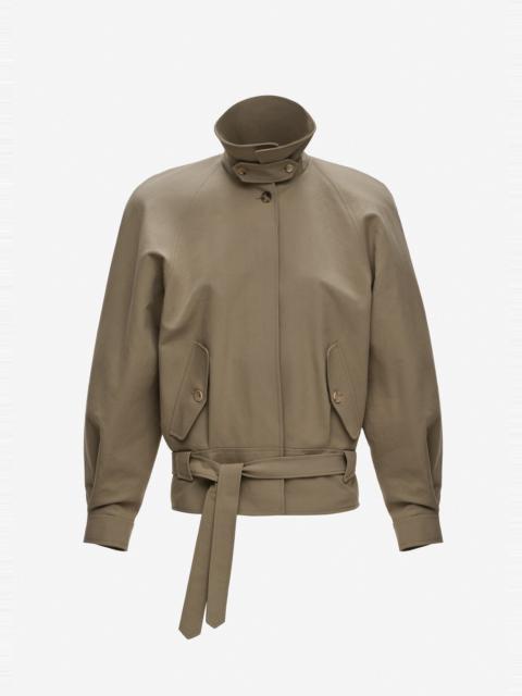 MAGDA BUTRYM Belted raglan jacket in khaki
