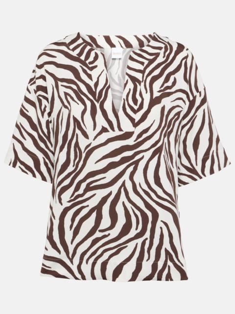 Siberia zebra-print jersey top