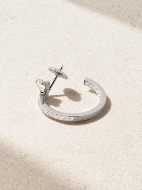 REPOSSI Serti sur Vide 18-karat white gold diamond single hoop earring Silver