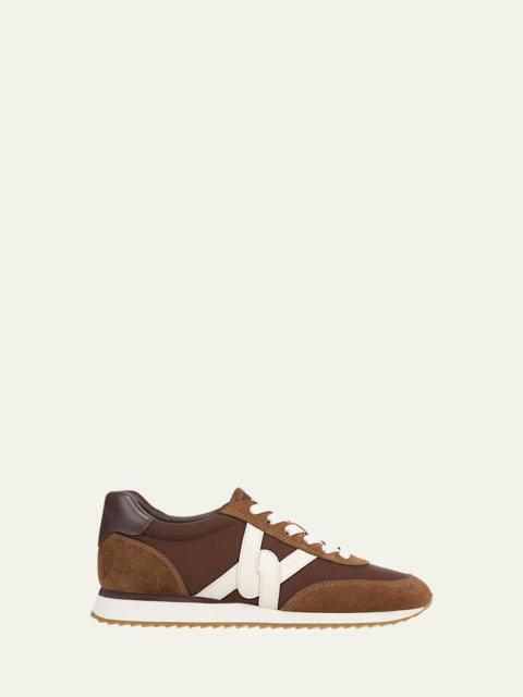 VERONICA BEARD Penrose Mixed Leather Low-Top Sneakers