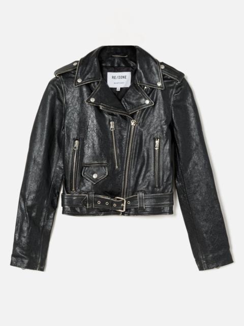 RE/DONE Leather Moto Jacket - Vintage Black