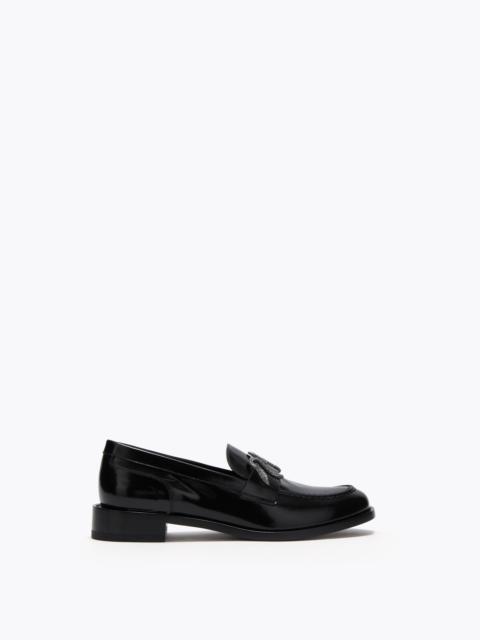 RENE CAOVILLA Morgana Black Loafer With Black Matte Crystal 20