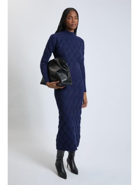 KAREN MILLEN Cable Knitted Funnel Neck Maxi Dress