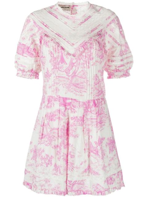 Zadig & Voltaire graphic-print puff-sleeve dress