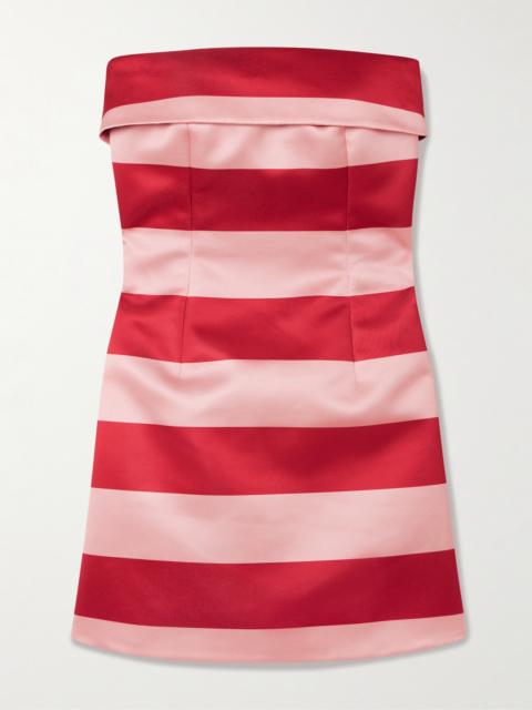 EMILIA WICKSTEAD Sidnie Strapless Striped Duchesse-satin Mini Dress