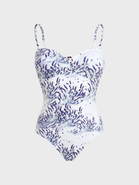 Vilebrequin WOMEN BANDEAU ONE-PIECE SWIMSUIT LAVENDER