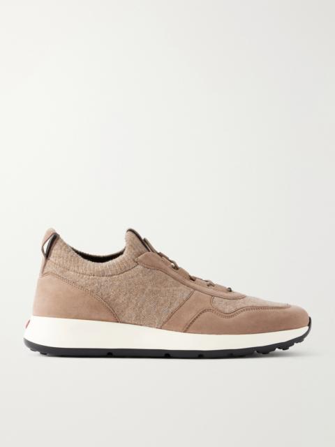 Tod's Suede-Trimmed Wool-Knit Sneakers