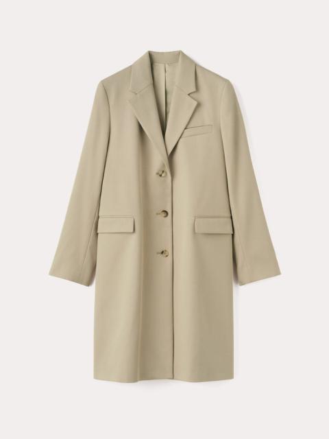 Tailored cotton-gabardine coat overcast beige