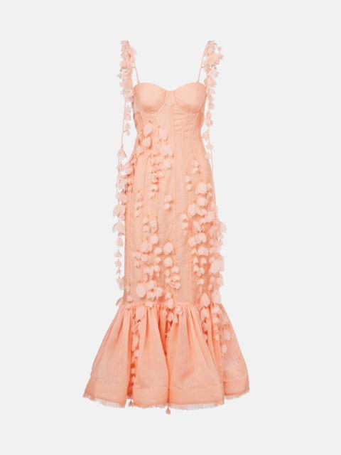 Zimmermann Dawning linen and silk midi dress