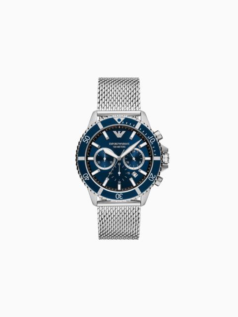 Chronograph Stainless Steel Mesh Watch