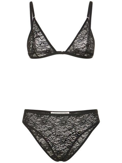 Alessandra Rich Stretch lace underwear set w/ hotfix