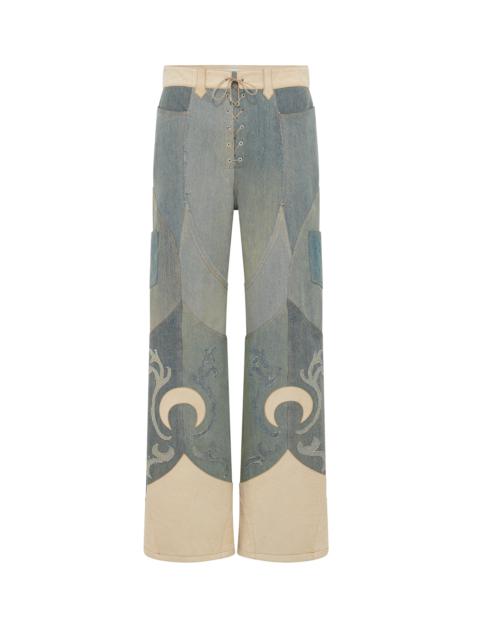 Marine Serre Regenerated Denim Loose Jeans
