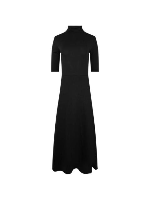 roll-neck fine-knit midi dress